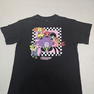 Powerpuff Girls Black Graphic Short Sleeve Tee size Large